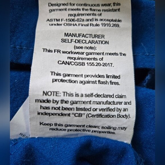 Actionwear Fire Rated Workwear Streetwear Size XL Distressed Button Down Shirt - Picture 8 of 11